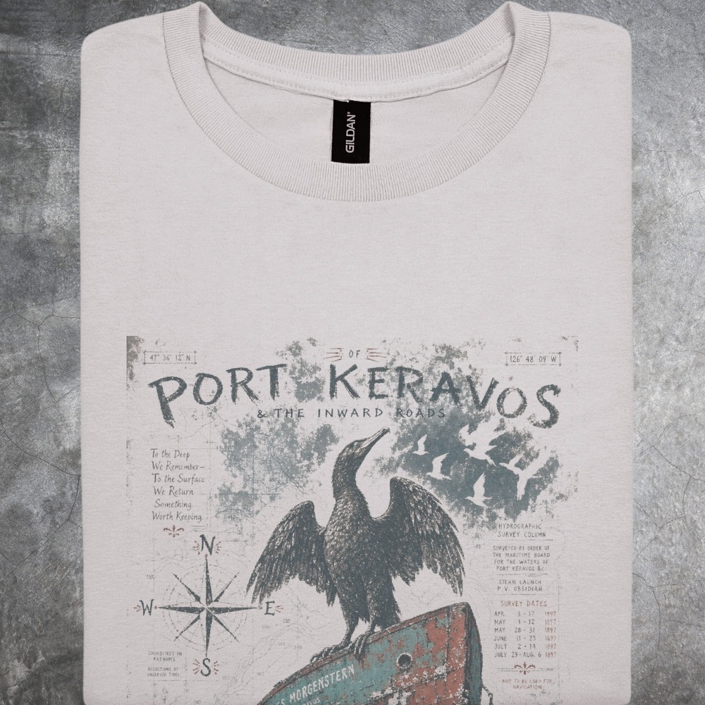 Maritime Archaeology Graphic Tee Vintage Ship Survey Design Ice Gray